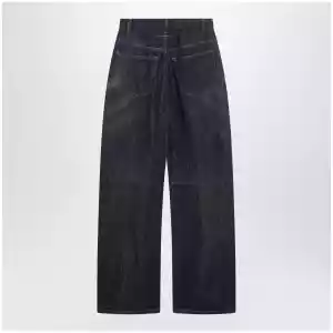 MM6 Maison Margiela Dark blue wide-leg jeans with worn effect