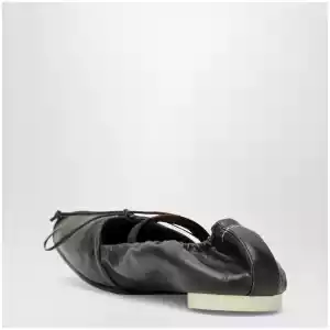 MM6 Maison Margiela Square-toe ballerinas in brown calfskin leather