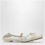 MM6 Maison Margiela Light beige square-toe calfskin ballerina flats
