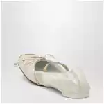 MM6 Maison Margiela Light beige square-toe calfskin ballerina flats