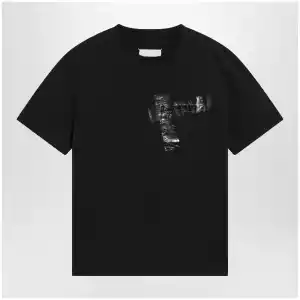 Maison Margiela Taped cotton jersey T-shirt in black