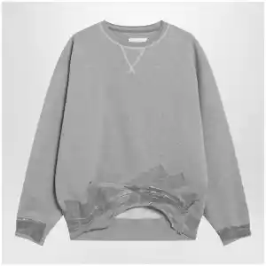 Maison Margiela Taped cotton jersey sweatshirt in grey