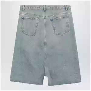 Maison Margiela Low-crotch denim bermuda shorts in ice blue