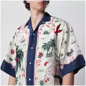 Dsquared2 Aloha Souvenir silk bowling shirt in multicolor