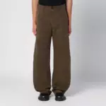 Dsquared2 Military green wide trousers with wear