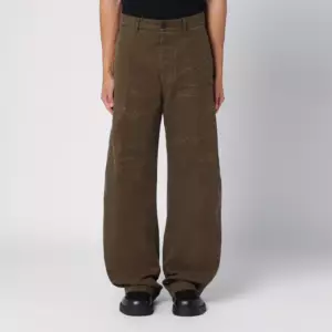 Dsquared2 Military green wide trousers with wear