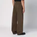 Dsquared2 Military green wide trousers with wear