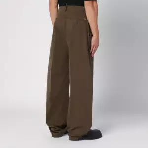 Dsquared2 Military green wide trousers with wear