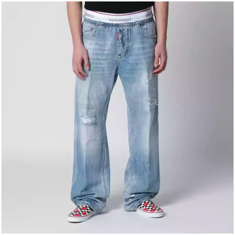 S71KB0783D30038_S_DSQUA-470.a-1 Dsquared2 Light-wash blue denim jogger jeans