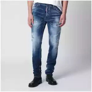 Dsquared2 Slim Washed Blue Jeans with Rips