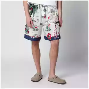 Dsquared2 Bermuda shorts with tropical print in silk