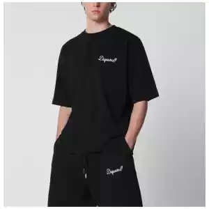Dsquared2 Black loose-fit T-shirt with logo