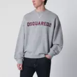 Dsquared2 Grey mélange sweatshirt with logo embroidery
