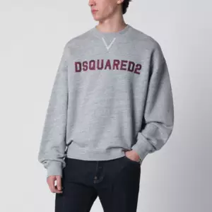Dsquared2 Grey mélange sweatshirt with logo embroidery