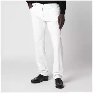 Dsquared2 Teddy jeans in white stretch cotton denim