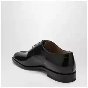 Maison Margiela Black Tabi lace-up shoe in polished calfskin