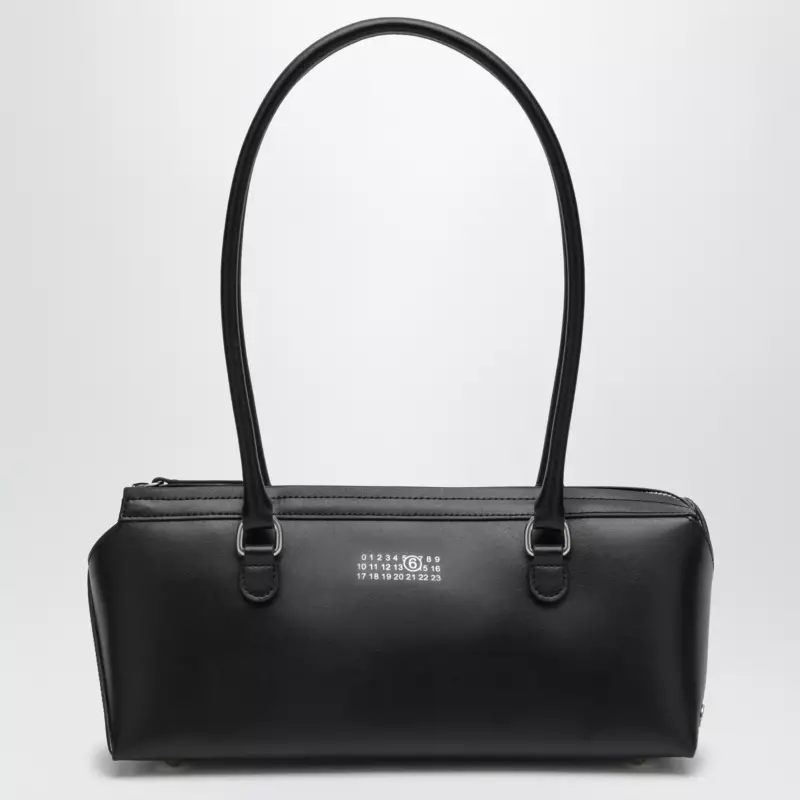 MM6 Maison Margiela Small black leather Bowling bag