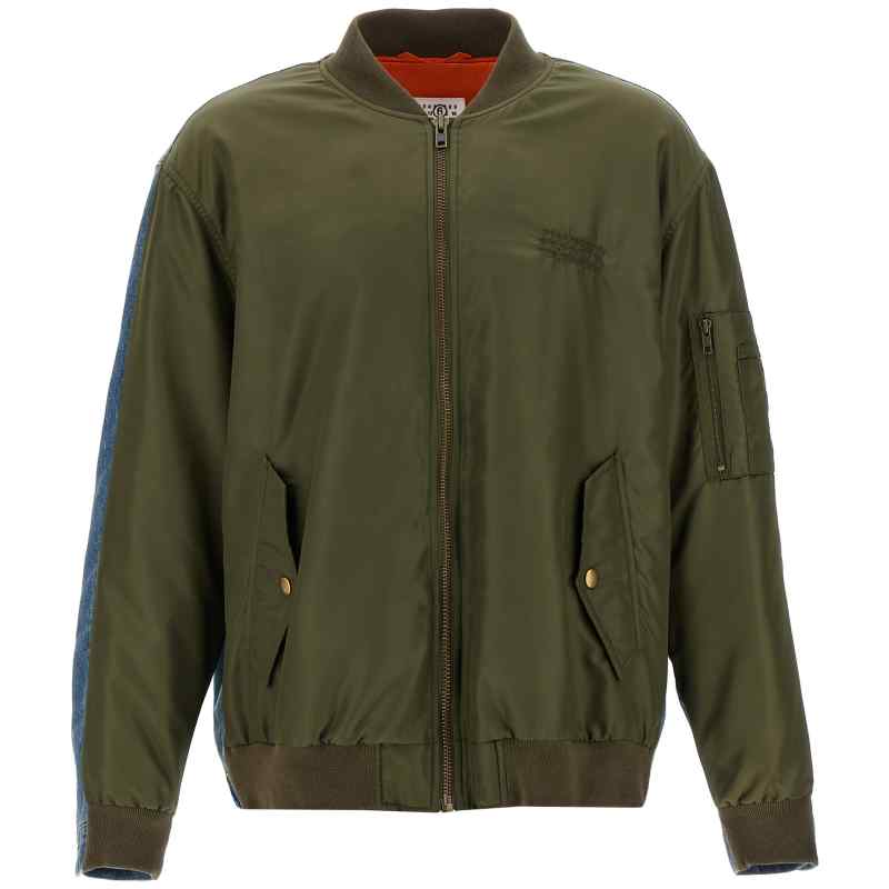 Mm6 Maison Margiela Bimaterial Bomber Jacket