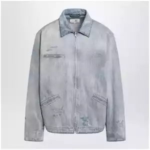 MM6 Maison Margiela Washed Blue Zip-Up Denim Jacket