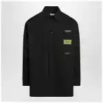 MM6 Maison Margiela Black wool-blend shirt with label details