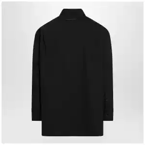 MM6 Maison Margiela Black wool-blend shirt with label details