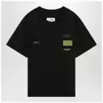 MM6 Maison Margiela Black cotton T-shirt with label details