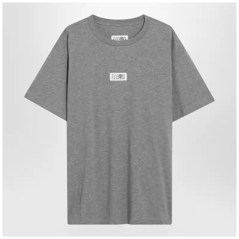 MM6 Maison Margiela Light grey T-shirt with Numeric Signature patch