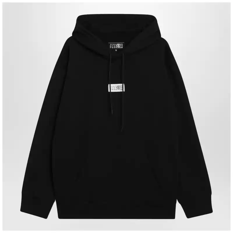 MM6 Maison Margiela Black Numeric cotton hoodie