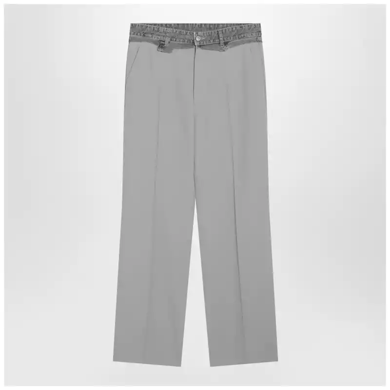 SH0KA0062MTN130_S_MM6-961.x MM6 Maison Margiela Grey wool-blend trousers