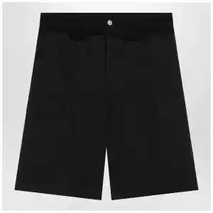 MM6 Maison Margiela Black wool-blend cargo bermuda shorts