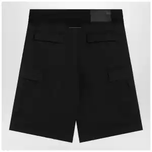 MM6 Maison Margiela Black wool-blend cargo bermuda shorts