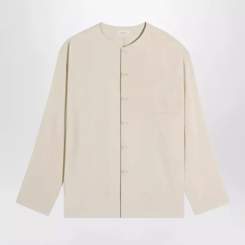 LEMAIRE Light beige silk-blend shirt
