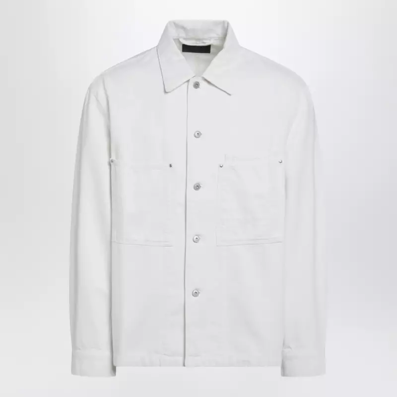 LEMAIRE White denim shirt jacket