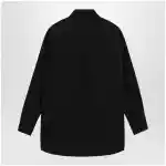 LEMAIRE Long-sleeve shirt with chest pockets in black cotton