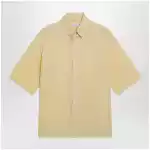 LEMAIRE Light yellow short-sleeve wool shirt