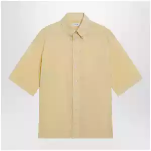 LEMAIRE Light yellow short-sleeve wool shirt