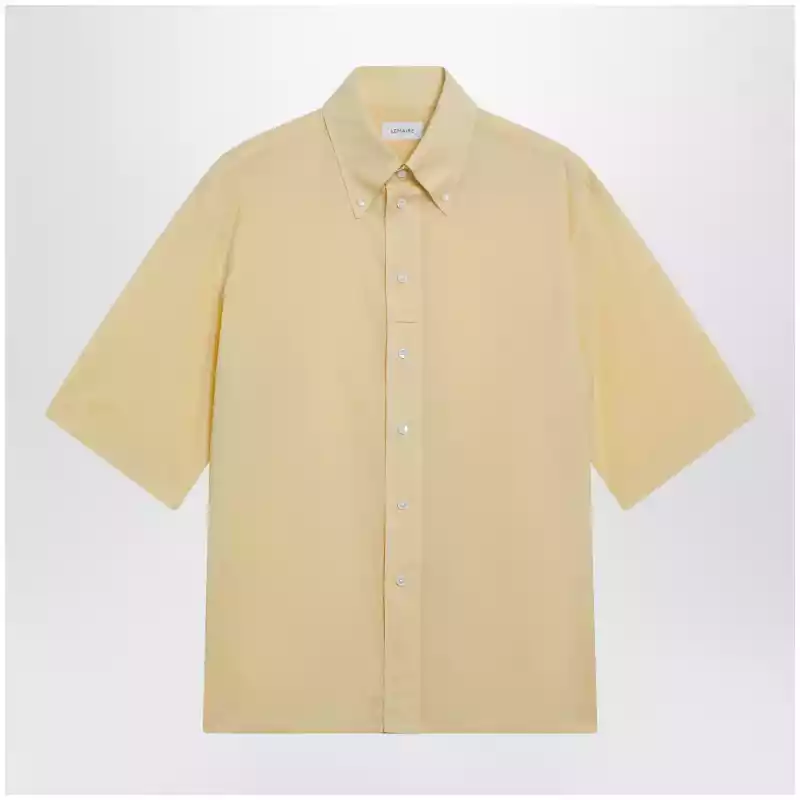 LEMAIRE Light yellow short-sleeve wool shirt