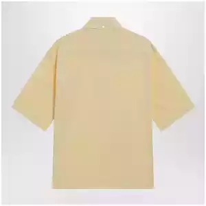 LEMAIRE Light yellow short-sleeve wool shirt