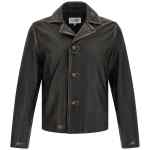 Mm6 Maison Margiela Antiqued Leather Jacket