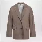 S Max Mara Single-breasted hazelnut suede jacket