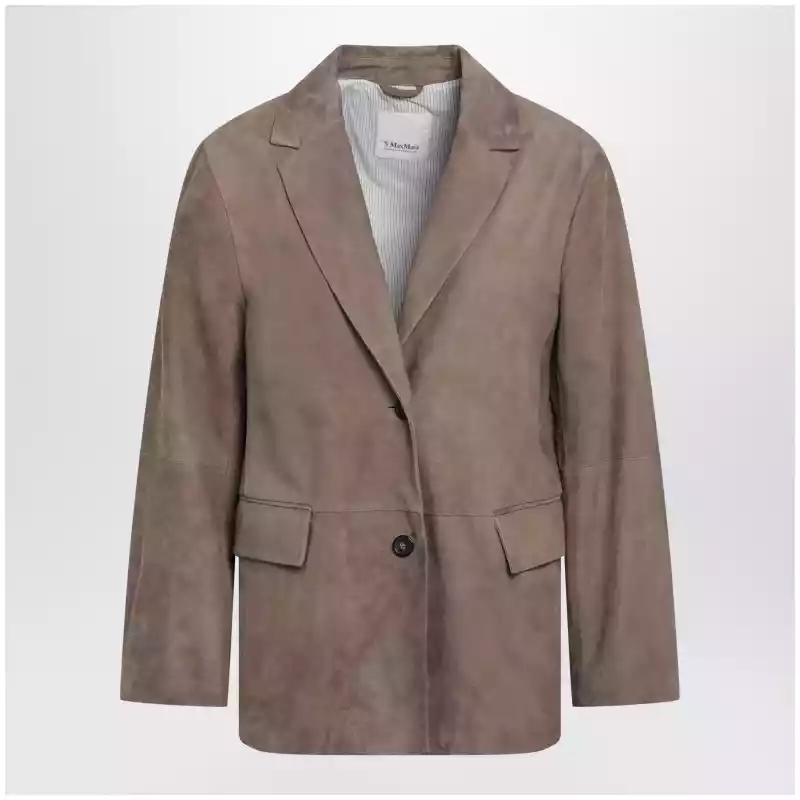 SMMANFORASUE_S_MAXS-002.x-1 S Max Mara Single-breasted hazelnut suede jacket