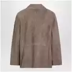 S Max Mara Single-breasted hazelnut suede jacket