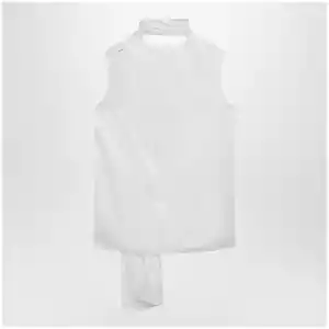S Max Mara White silk satin top