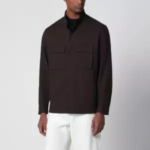 ZEGNA Brown linen overshirt