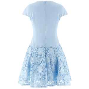 Self-Portrait Blue Crepe Lace Dress