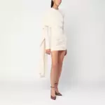 THE ANDAMANE Xenia ivory mini dress