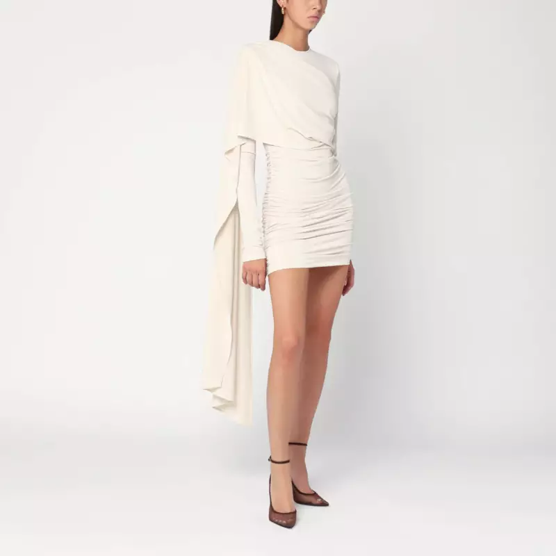 THE ANDAMANE Xenia ivory mini dress