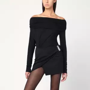THE ANDAMANE Black Zoe off-the-shoulder top