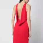 THE ANDAMANE Red Carmen open-back dress