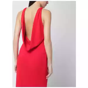 THE ANDAMANE Red Carmen open-back dress